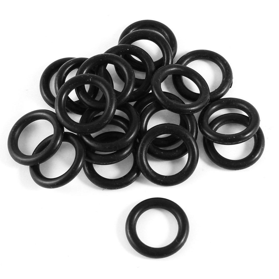 21mm OD Black Rubber O-Ring Seal Washers for Airbrush Vehicle Nozzles 20Pcs