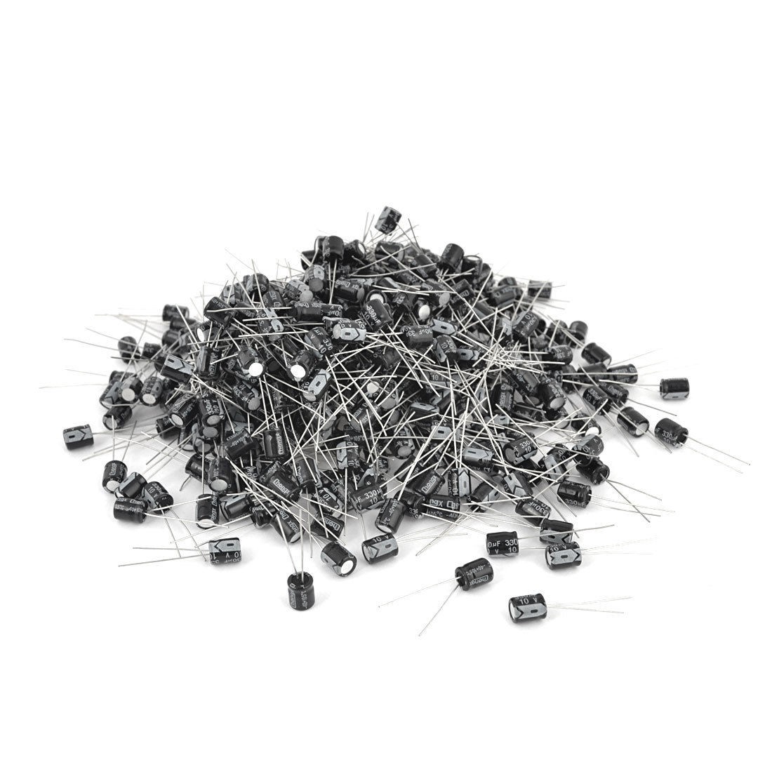 1000 Pcs 6mm x 7mm 330UF 10V Polarized Radial Electrolytic Capacitor