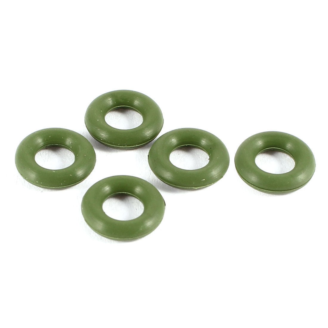 5 Pcs 10mm x 2.5mm Rubber O Type Sealing Ring Gasket Grommets Green