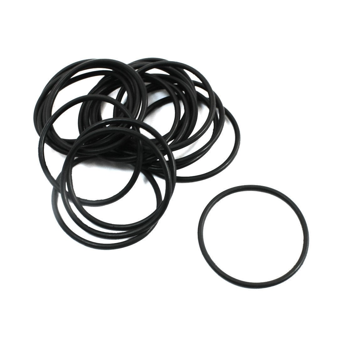 20 Pcs 28mm OD 1.5mm Thickness Black Rubber O Rings Oil Seal Washers