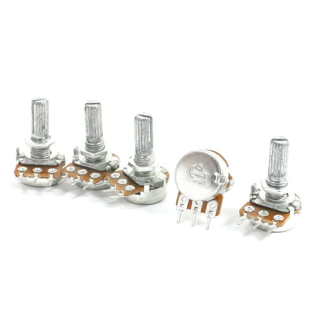 5Pcs B5K 5K Ohm 13mm Rotating Shaft Rotary Single Linear Potentiometers