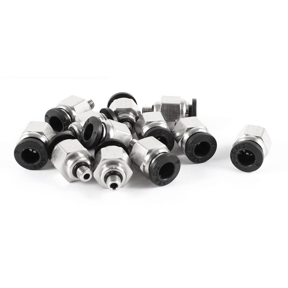 12pcs 6mm Pneumatic Air Tubing Connector 5mm Thread Quick Fittings