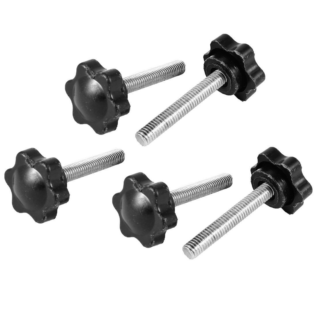 5pcs 6mm Diameter 35mm Length Thread Star Shaped Head Clamping Screw Knob