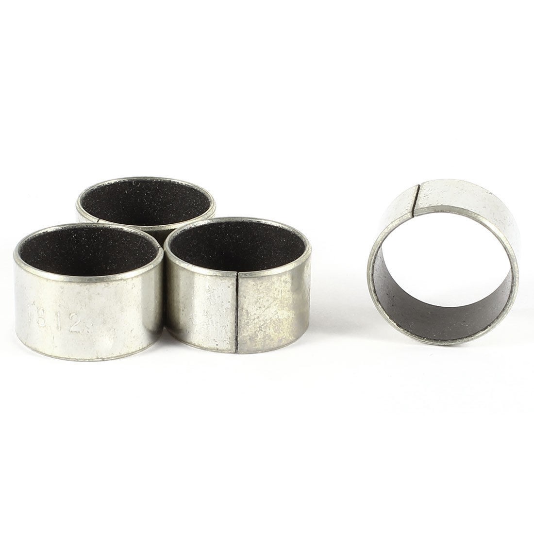 4pcs Silver Tone Self Lubricating Metal Plain Bearing Sleeve 12mm x 20mm x 18mm