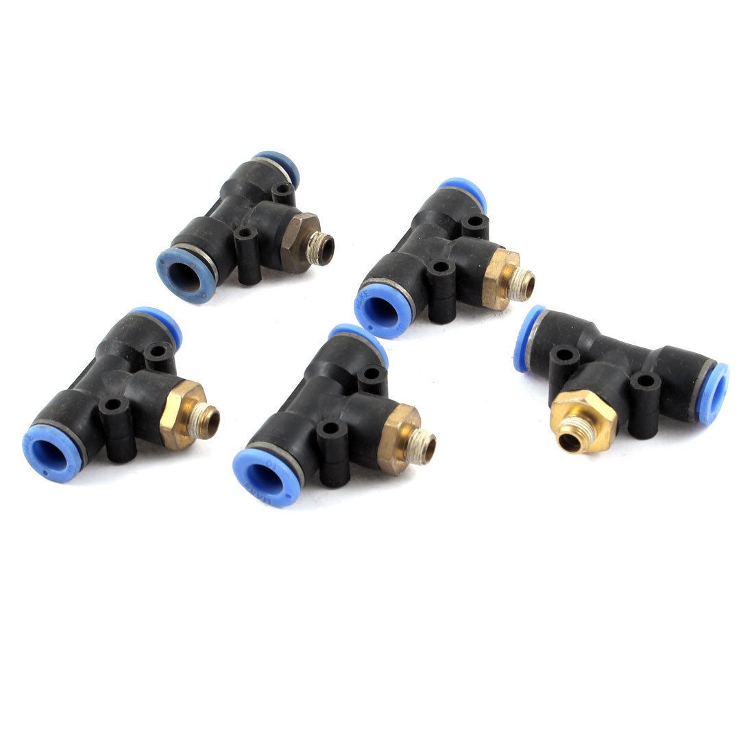 5Pcs 9.5mm Thread T Shape Pipe Pneumatic Connector Quick Fitting for 10mm Tube