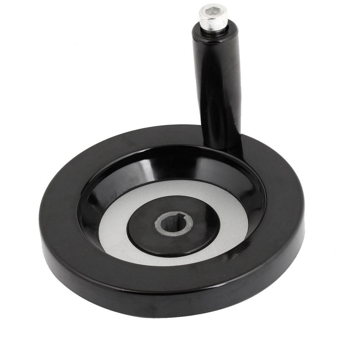 123mm Diameter Black Hand Wheel w Removable Revolving Handle