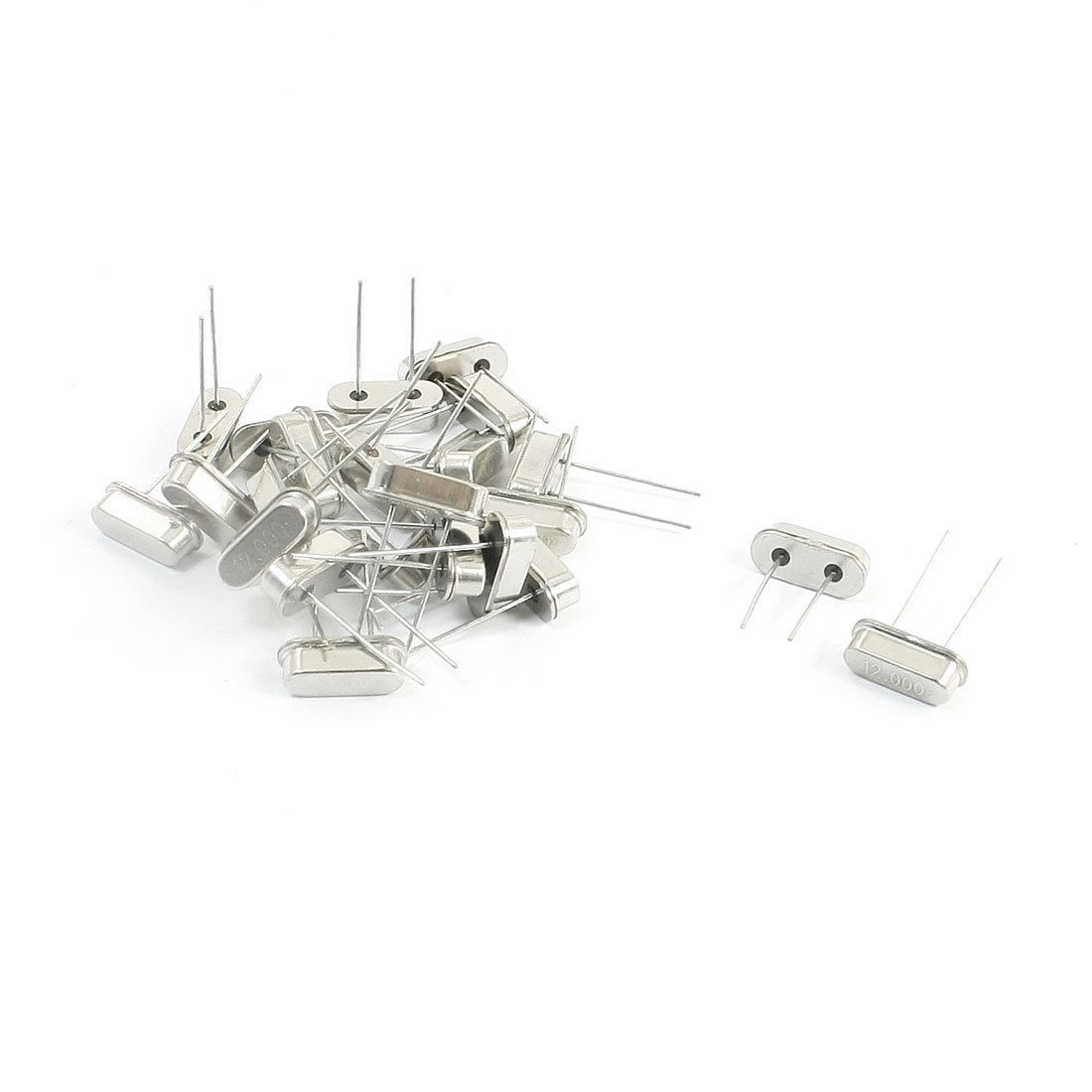 24PCS Silver Tone DIP 2 Pins Low Profile Quartz Crystal Oscillator 12MHz 20PF