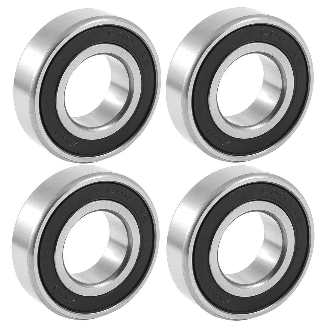 6303RS 17mm Inner 35mm Outer Dia Single Row Deep Groove Ball Bearing 4 Pcs