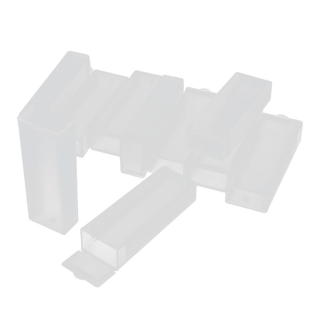 10 Pcs Plastic Rectangle Microscope Glass Holder Slide Box for 5 Slides