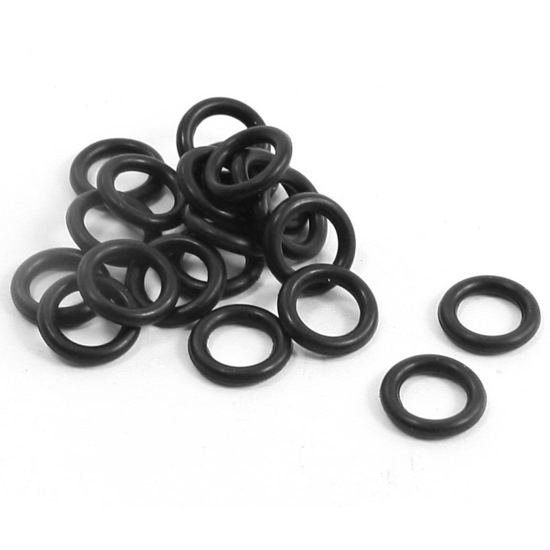 20Pcs Rubber O Rings Replacement Set 8mm Outer Dia 1.5mm Thick Black