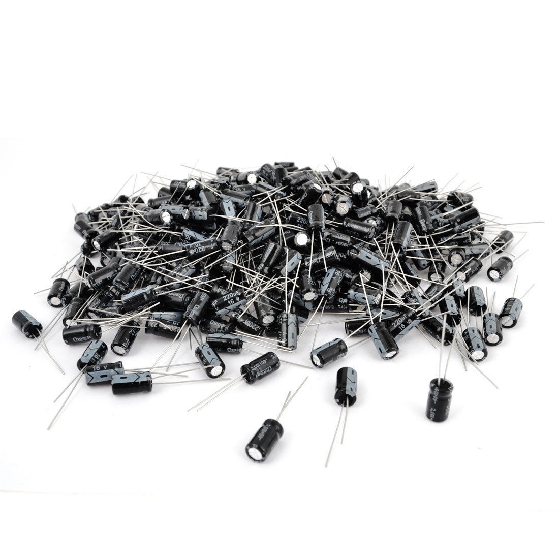1000 Pcs 6mm x 11mm 220UF 16V Polarized Radial Electrolytic Capacitor