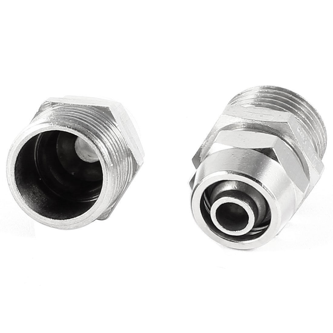 2pcs 3 8PT Thread 6mmx10mm Pneumatic Air Tube Straight Quick Coupler Connector