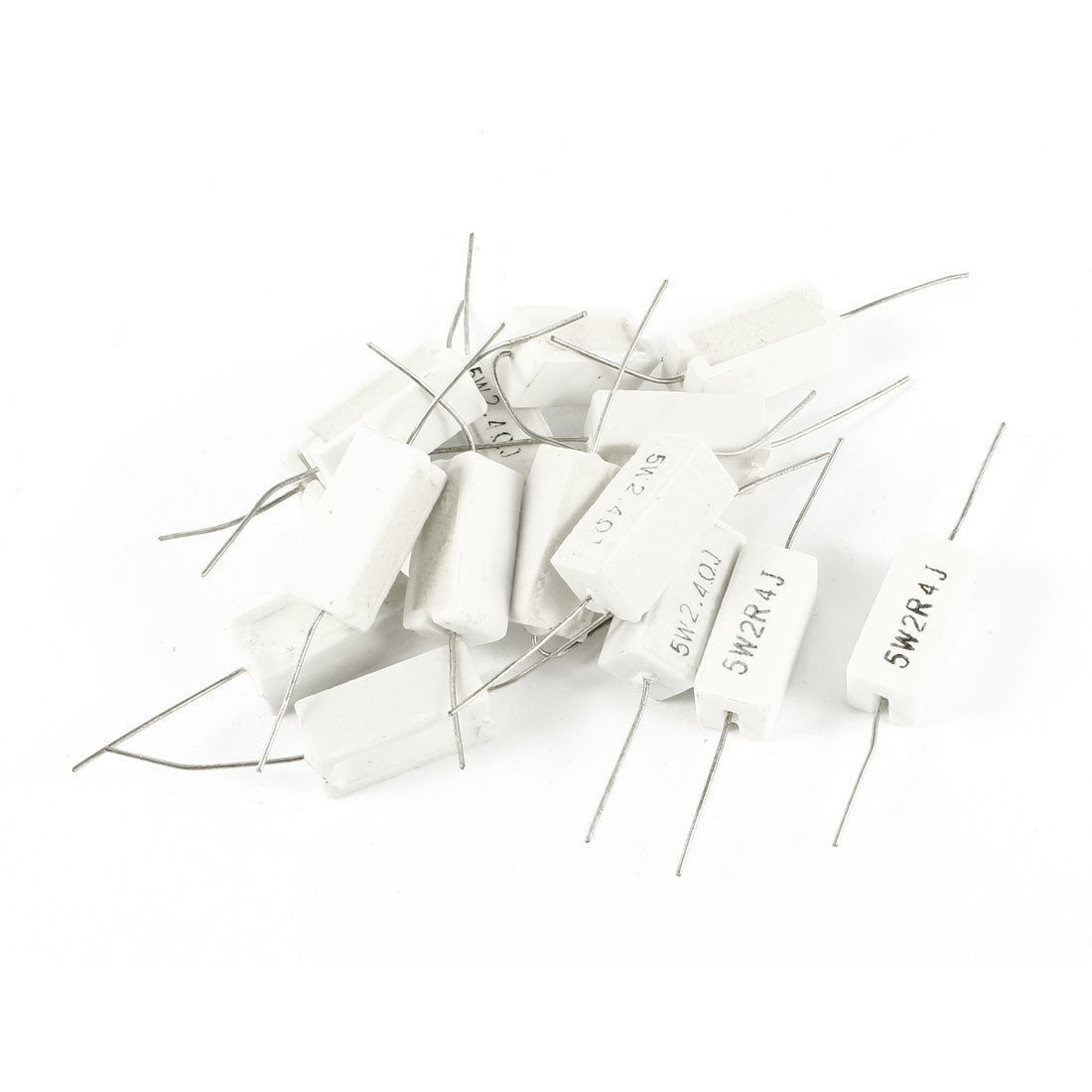 15 Pcs 5W Watt 2.4 Ohm 5% Ceramic Cement Power Resistor White