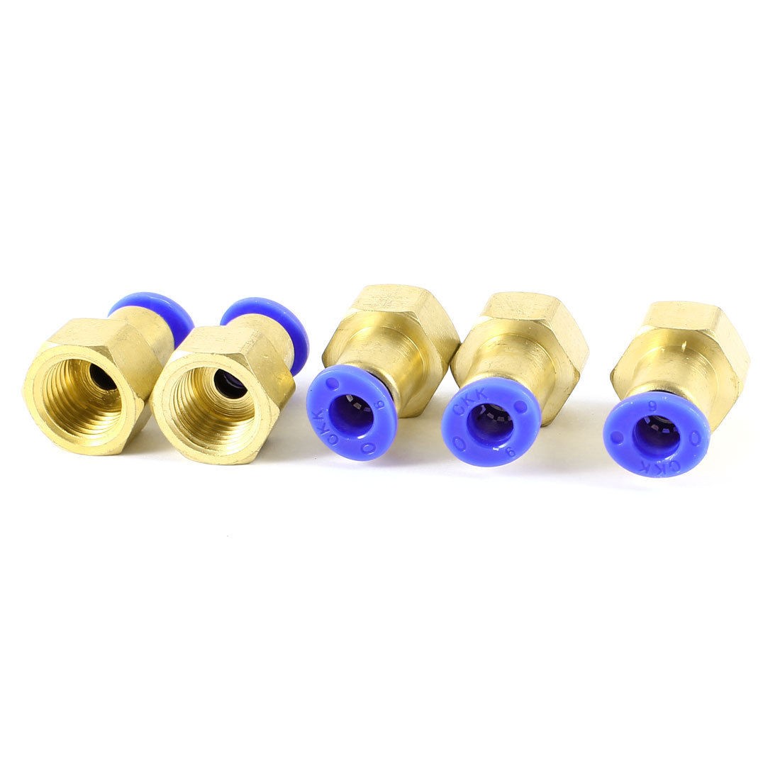 1 4 PT Female Thread to 6mm Air Pneumatic Pipe Straight Quick Coupler 5 Pieces