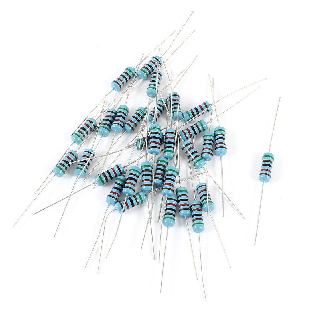 30 Pcs Axial Lead 1% Tolerance Colored Ring Metal Film Resistor 51KOhm 1W