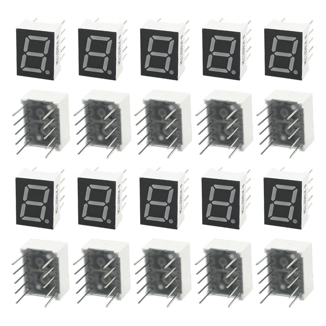 20Pcs One Bit Red LED Digital Display Common Anode Tube Module 13mmx10mm