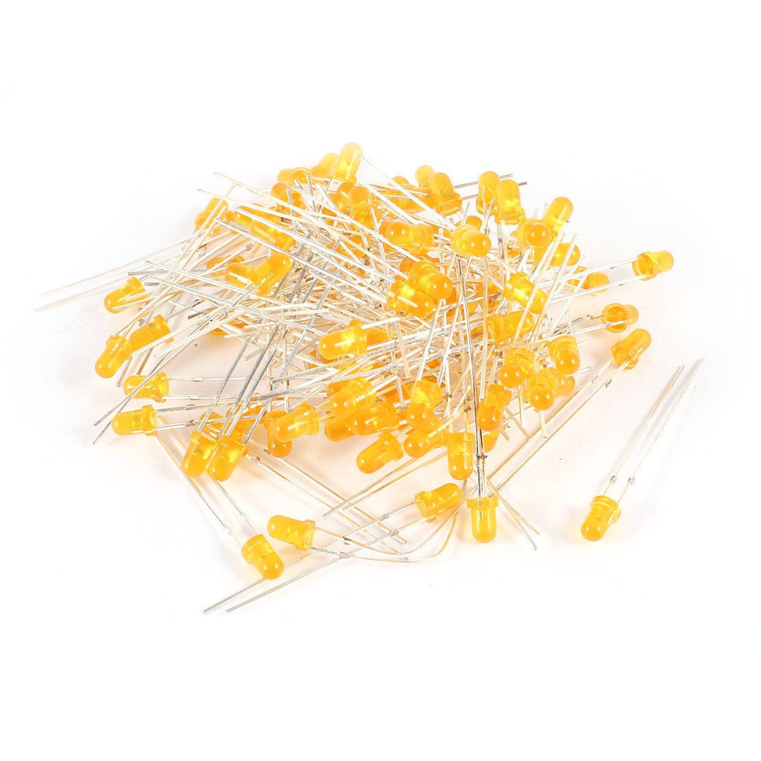 100 Pcs 3mm Round Orange Head Red LED Light Emitting Diode
