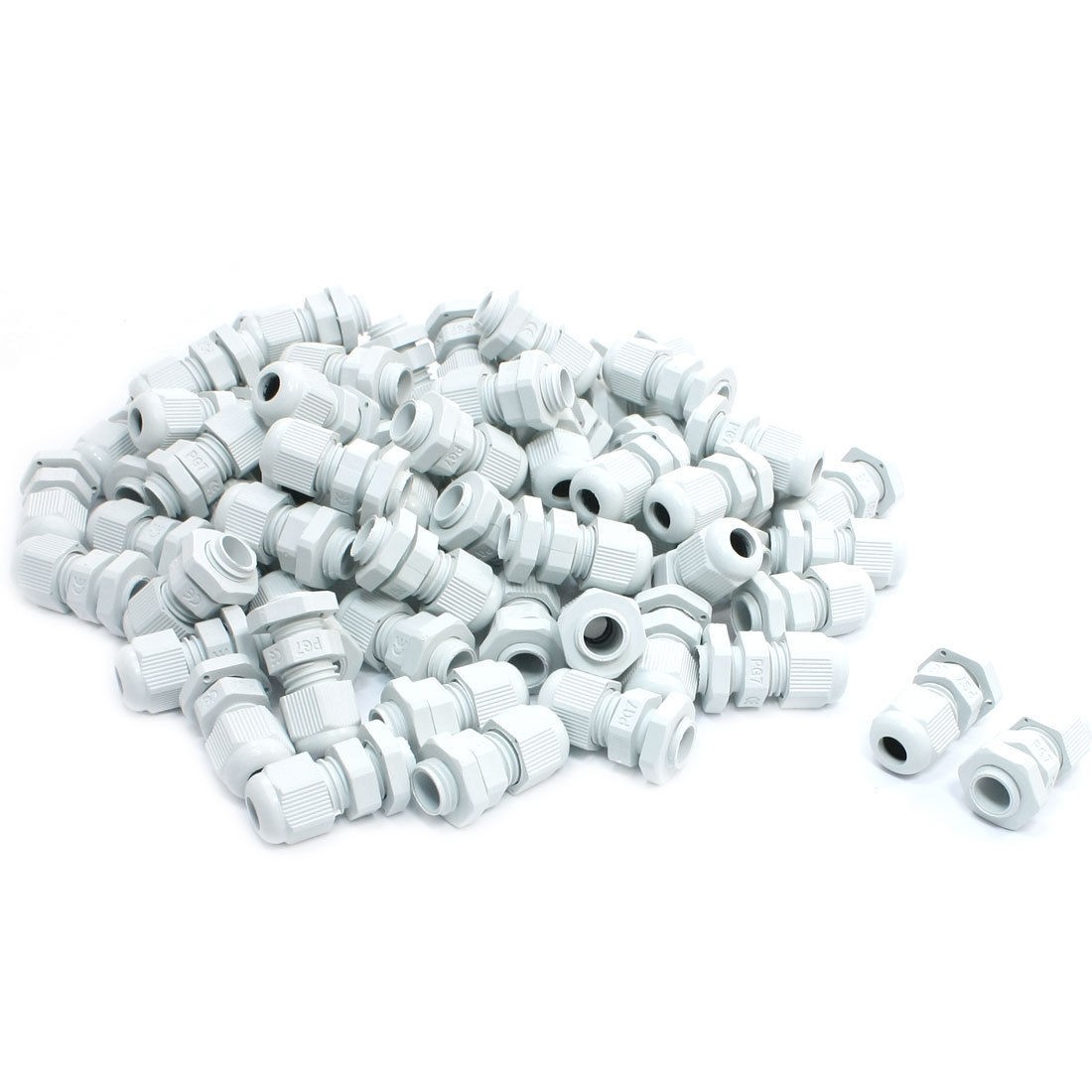 70Pcs PG7 3.5mm to 6mm Waterproof Connector Plastic Cable Gland White
