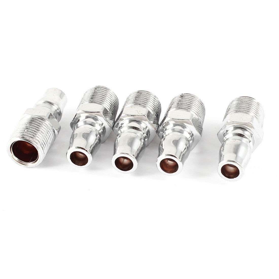 5 Pcs Silver Tone 16mm Male Thread to 11mm Outside Dia Quick Coupler PM30