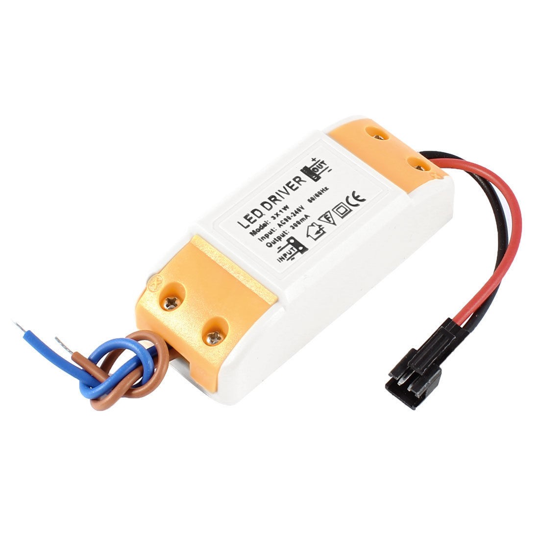 AC90-240V 300mA Power Supply Driver Adapter for 3x1W LED Striplight
