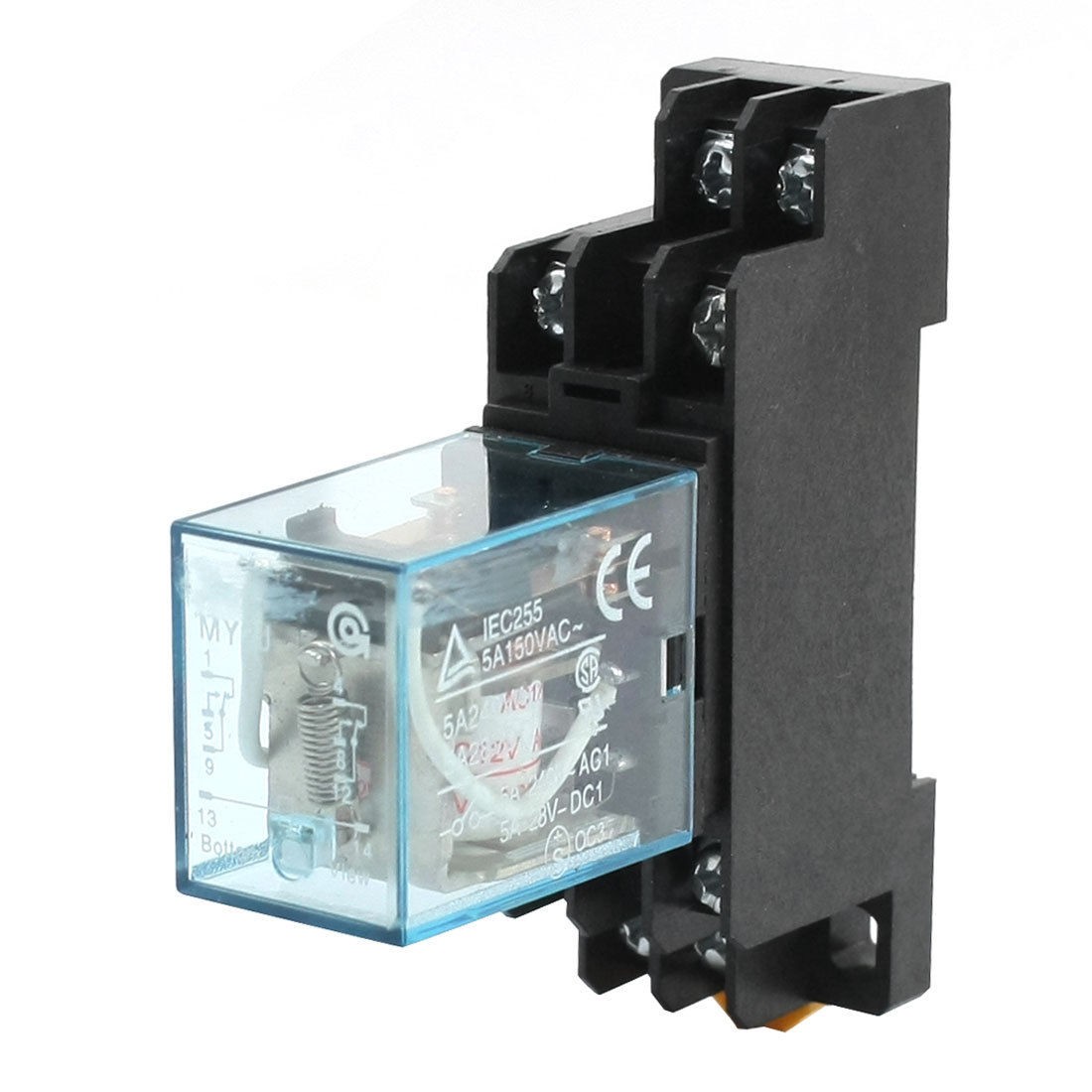 35mm DIN Rail DPDT 8 Pins General Purpose Power Relay AC12V Coil w Socket