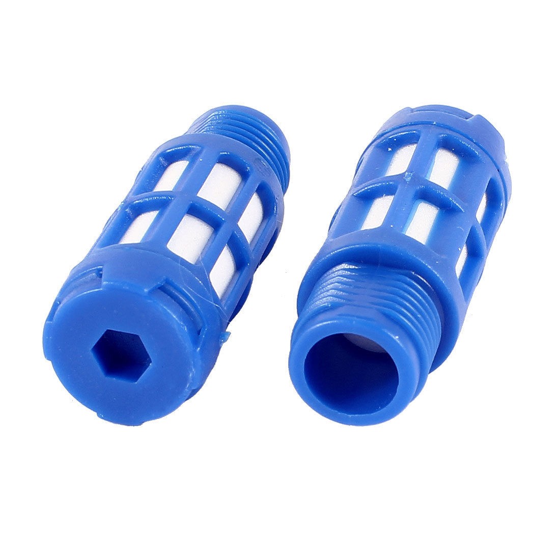 2pcs Plastic 13mm 1/4PT Male Thread Pneumatic Noise Muffler Silencer PSL-02