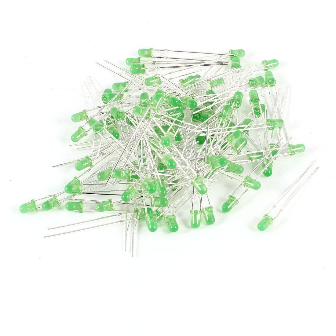 100 Pcs 3mm Round Head Green LED Light Emitting Diode