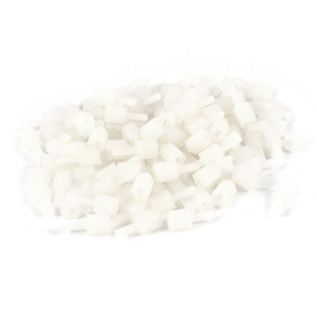 100 Pcs White Nylon Hex Standoff Spacer Female to Male M2X5 5mm