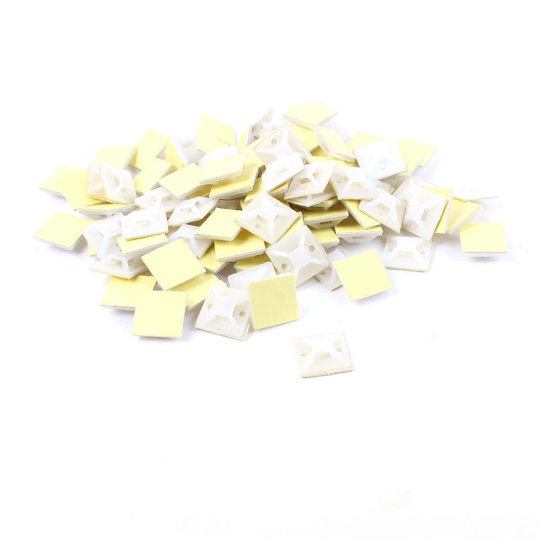 150 PCS Fixing Wire Tool Self-Adhesive Cable Tie White Base White 25mm x 25mm