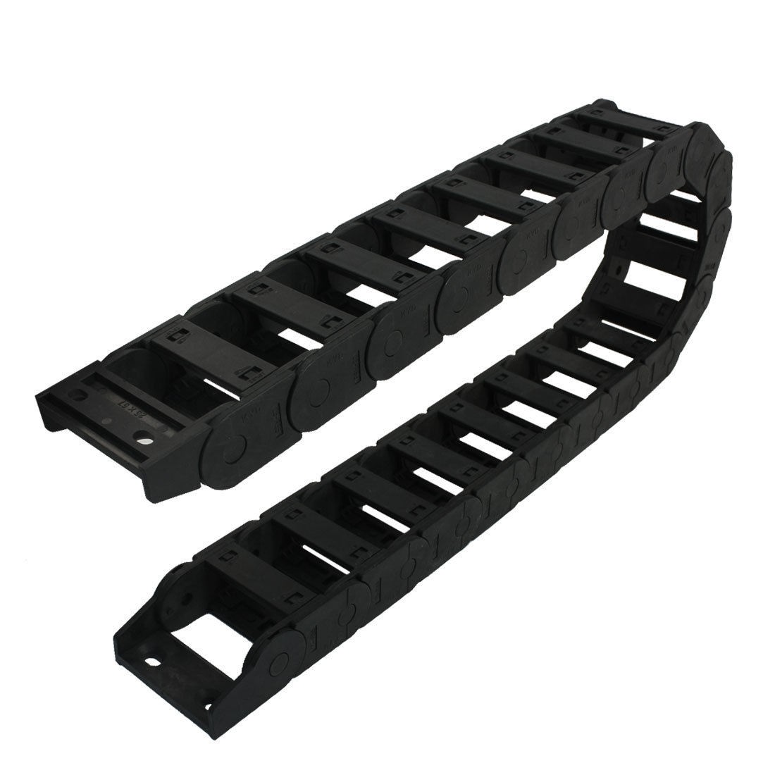 1m 57mm x 25mm R55 Open Type Black Plastic Towline Cable Drag Chain Nested