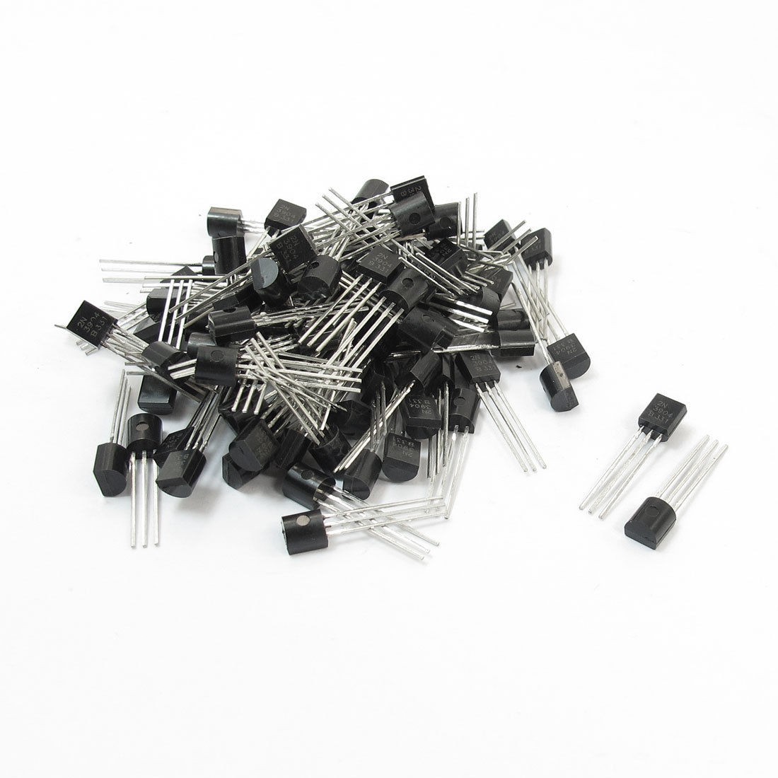 100Pcs PCB Board 2N3904 40V 200mA Through Hole TO-92 NPN Transistors