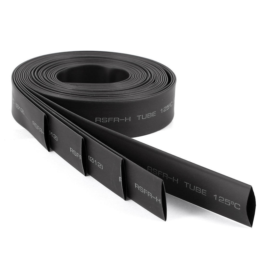 5 Pcs 1M 3Ft 12mm Dia Heat Shrink Shrinkable Tube Wire Sleeve Black