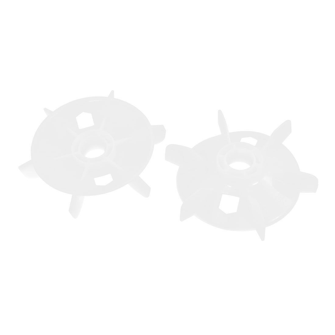 2pcs 24mm Inner Dia 6 Vanes Motor Fan Blade Wheel Impeller Replacement