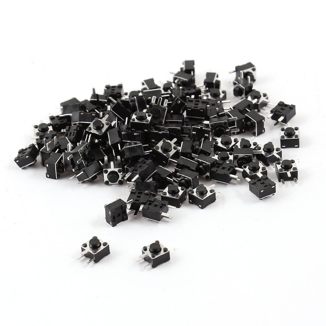 100 Pcs Momentary 3P Tact Round Pushbutton Switch PCB Mount 4.5mmx4.5mmx3.<wbr/>8mm