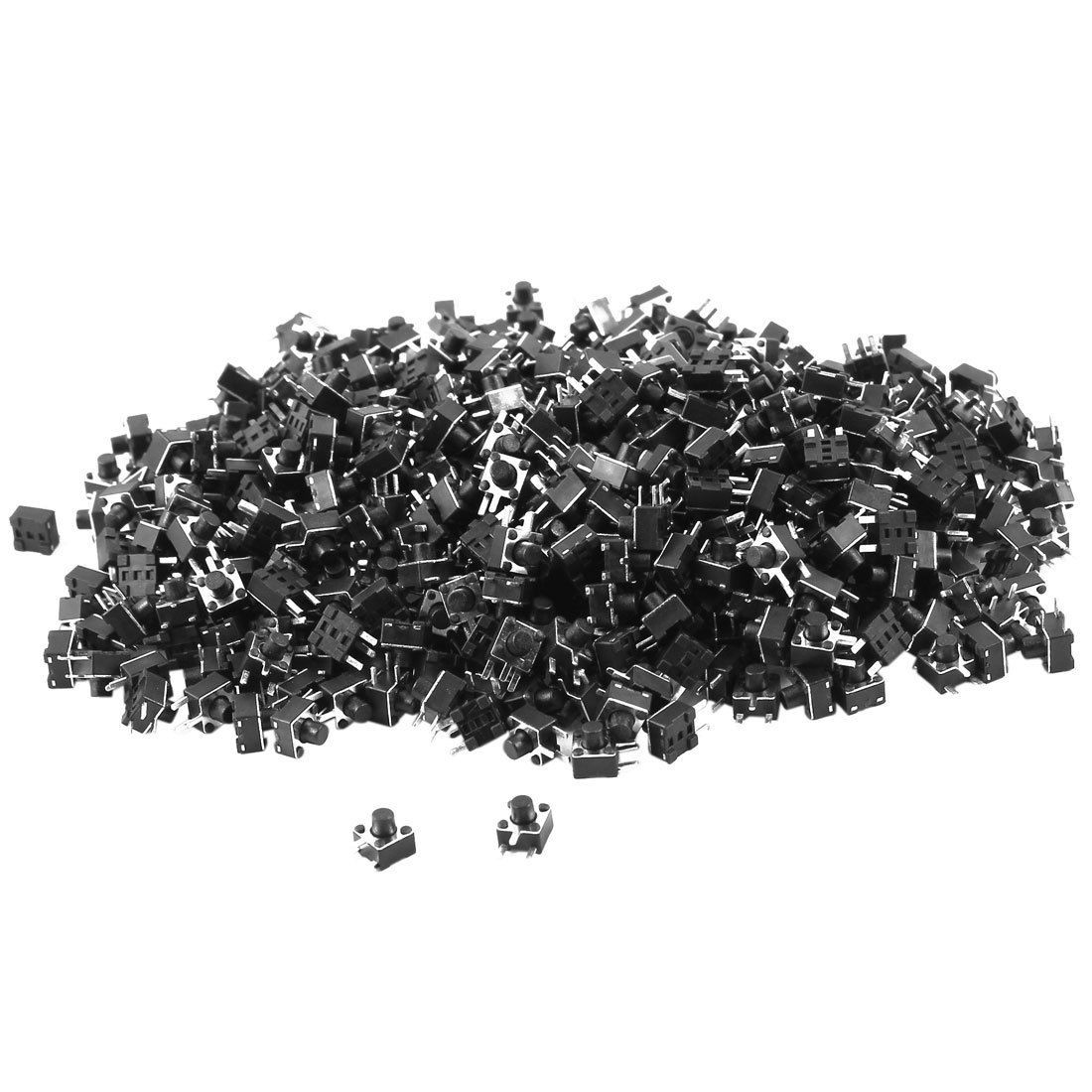 500 Pcs PCB Mount Momentary 3-pin Tact Round Pushbutton Switch 4.5mmx4.5mmx5m<wbr/>m