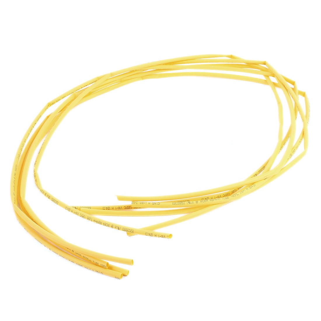 1M 4mm Dia Polyolefin Heat Shrinking Shrinkable Tubing Tubes Yellow 5 Pcs