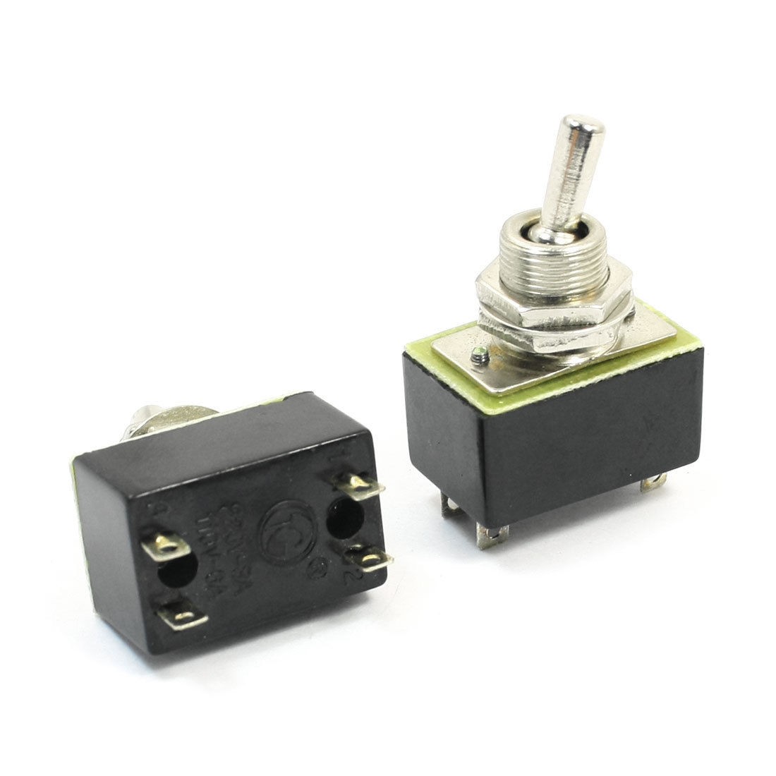 Panel Mount ON/OFF DPST Rocker Type Toggle Switch AC 220V 3A KN3A 1X2 2pcs