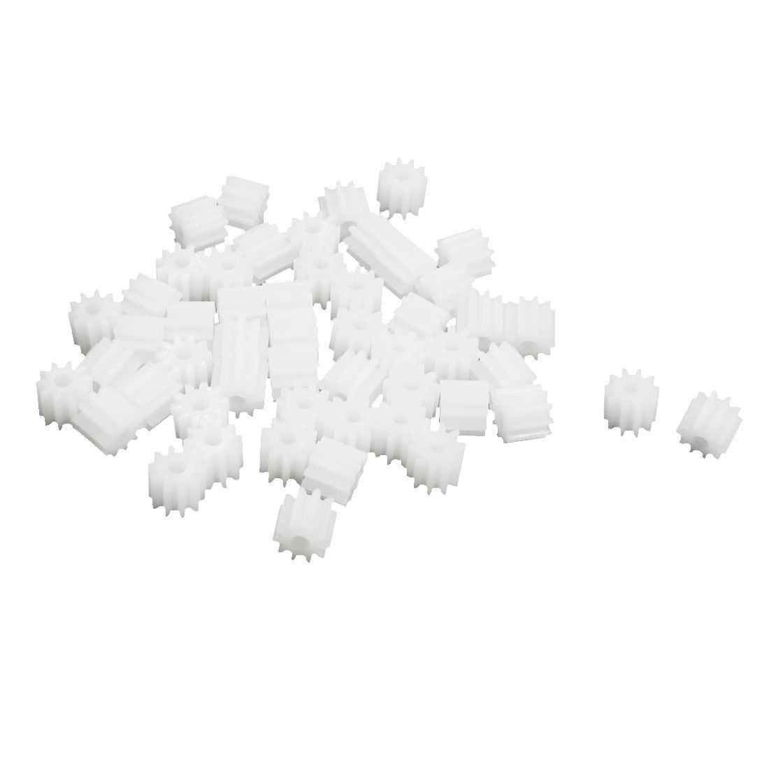 50 Pcs 6mmx2mm 0.5 Modulus Plastic Gear Wheel for Toy Car Motor Gearbox Shaft