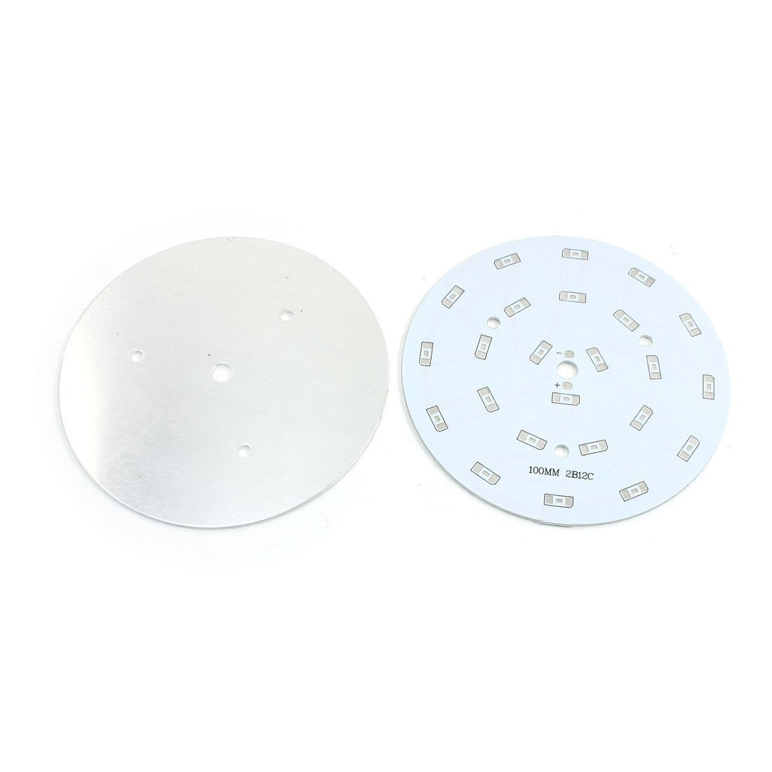 2Pcs 100mm Circle Aluminum PCB Circuit Board for 24 x 1/2W 5730 SMD LED