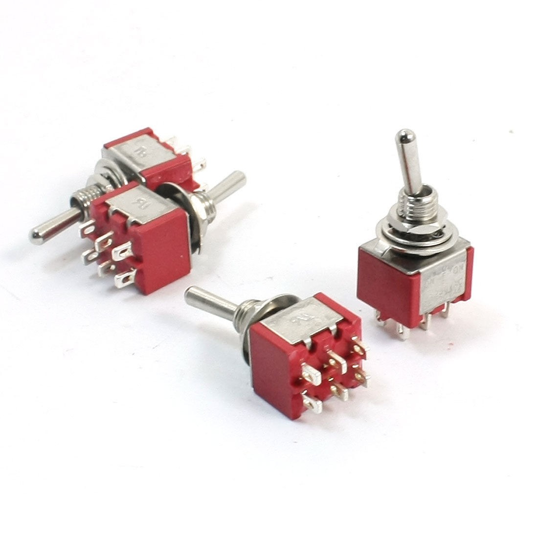 AC 120V 5A ON/OFF/ON 3 Positions Latching Electric Toggle Switch Red 4pcs