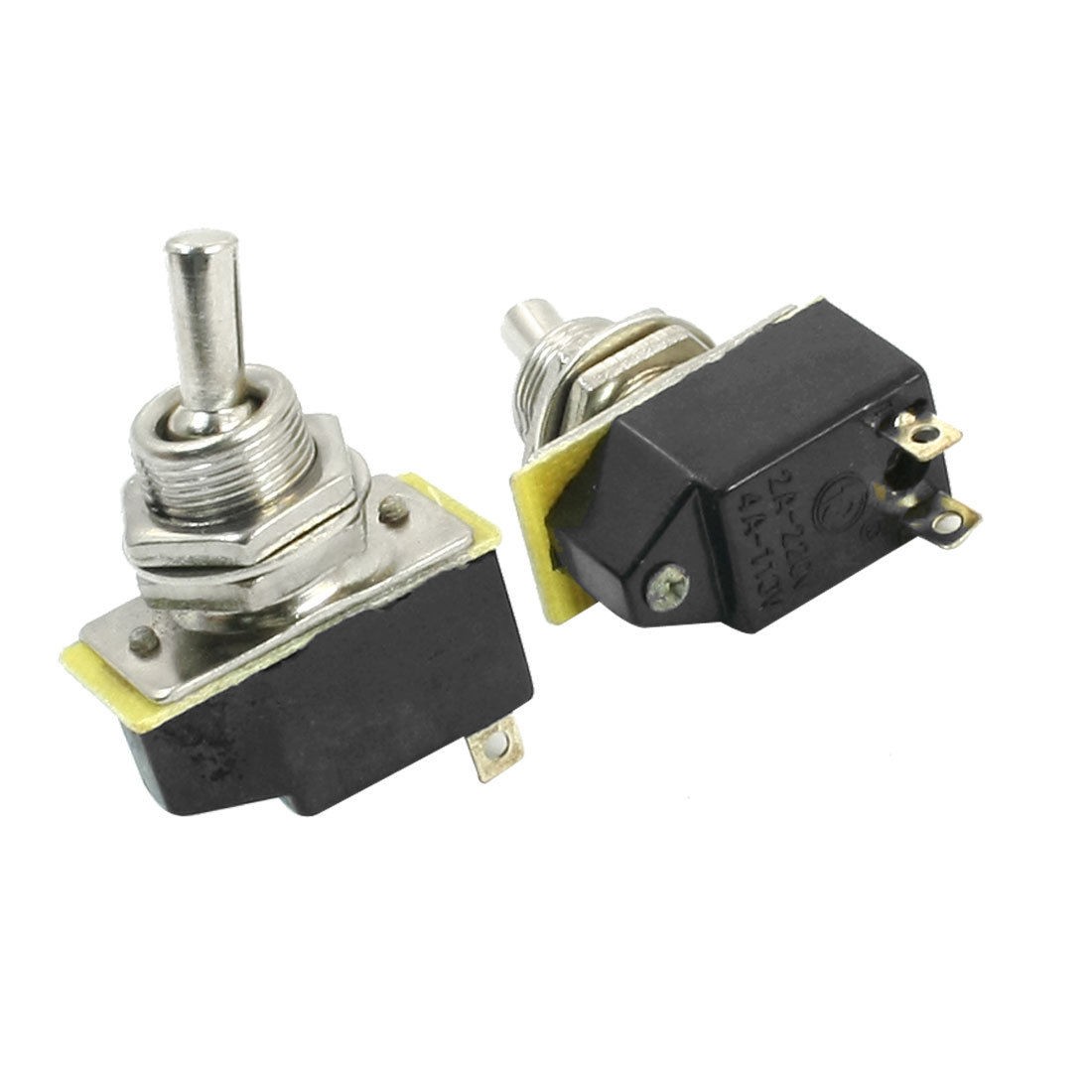 SPST ON/OFF 2 Position Circuit Control Toggle Switch AC 110V 4A Black 2pcs