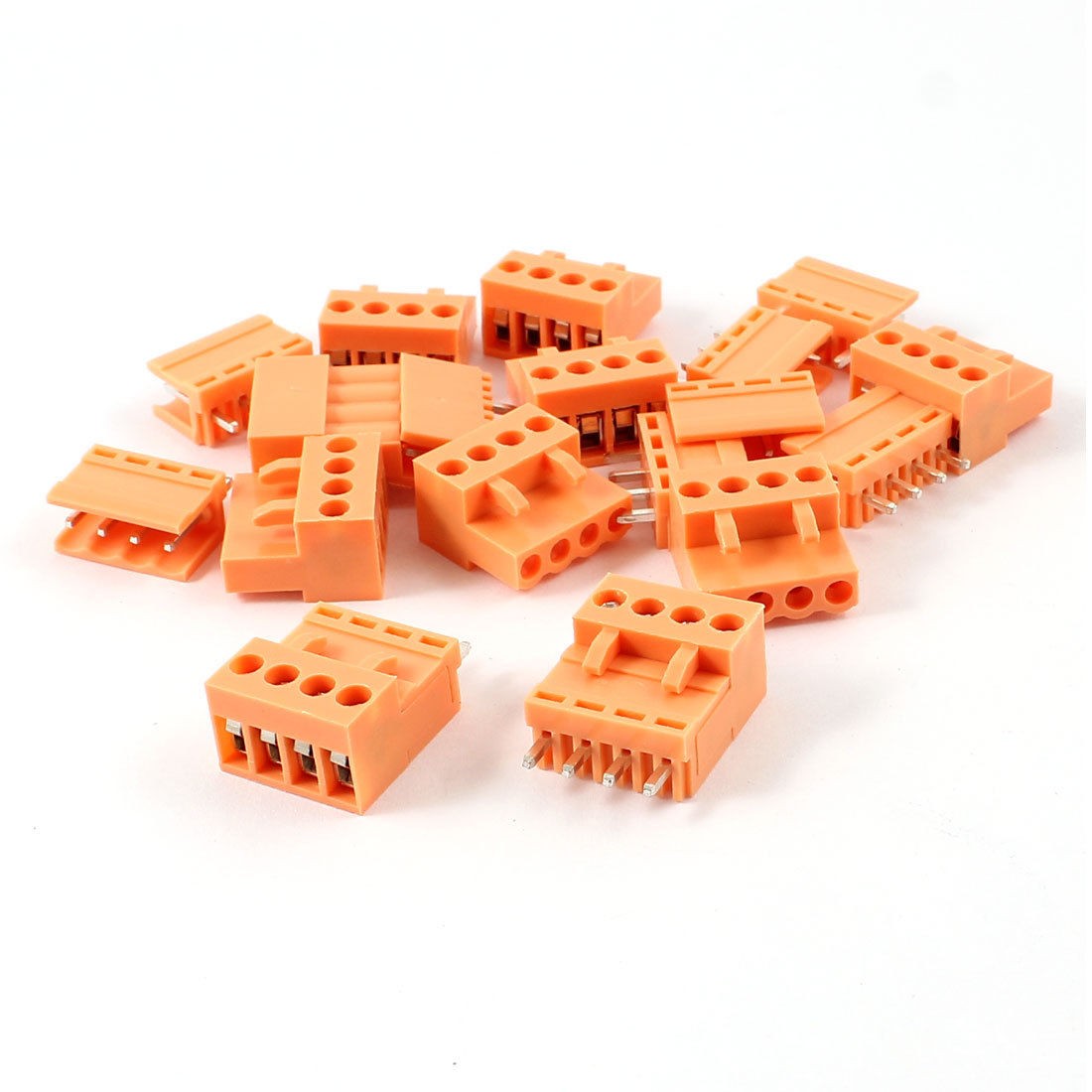 10 Set 300V 10A One Row 4 Positions 3.96mm Straight Pluggable Terminal Block