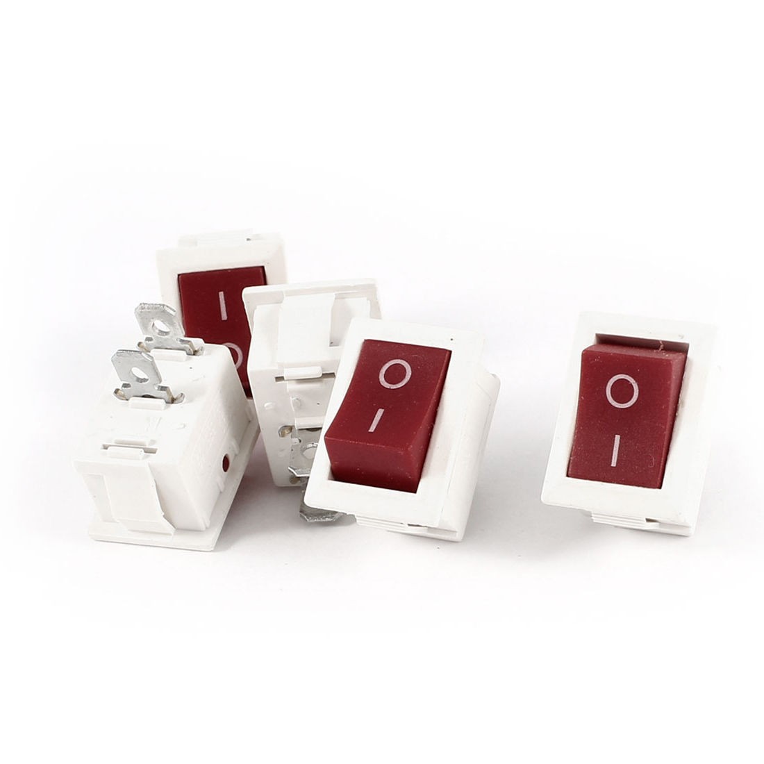 5Pcs KCD1 AC 250V 6A 125V 10A 2Pin SPST Power ON/OFF Panel Rocker Switch Red