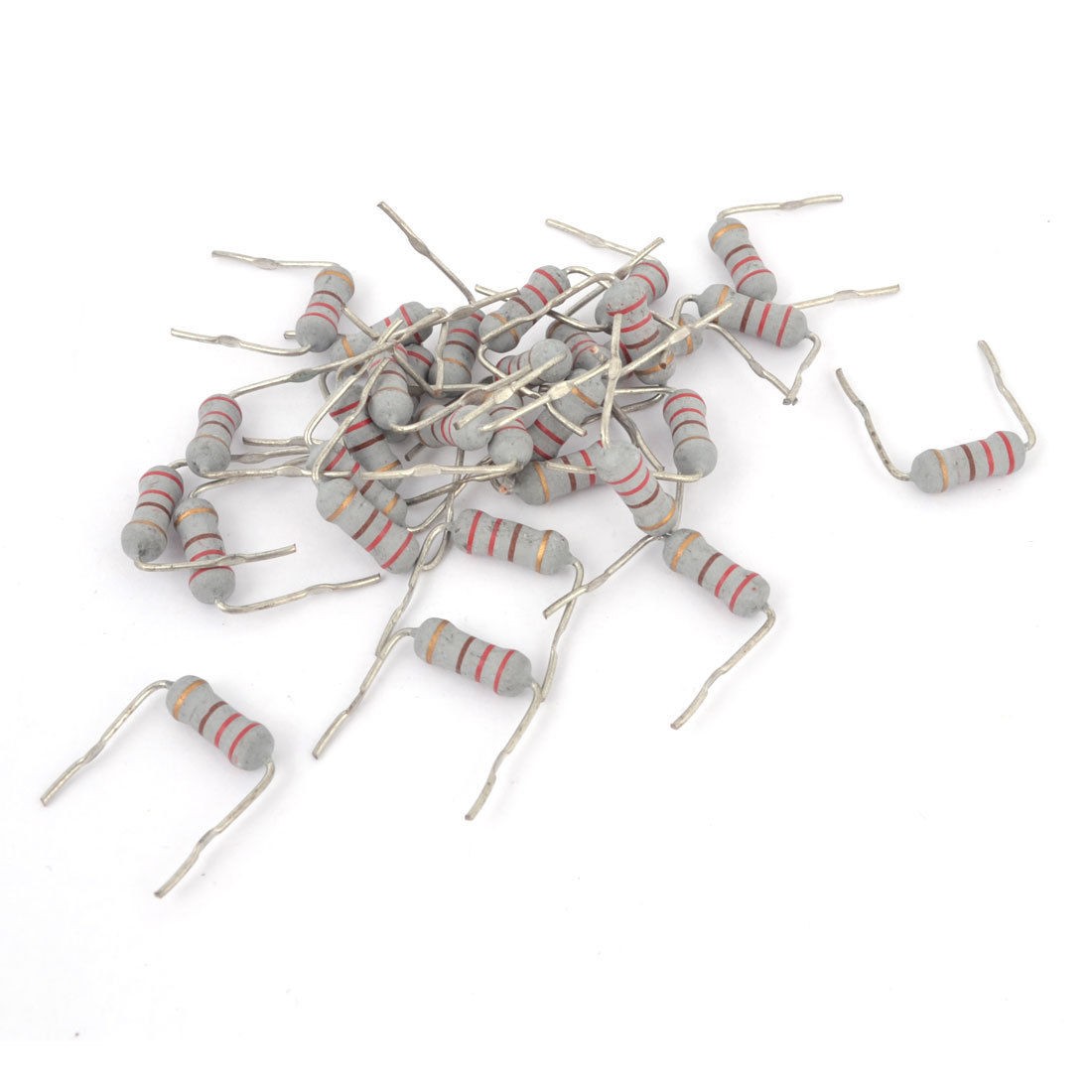 30pcs Gray 220 Ohm 1W Axial Lead Metal Oxide Film Resistor