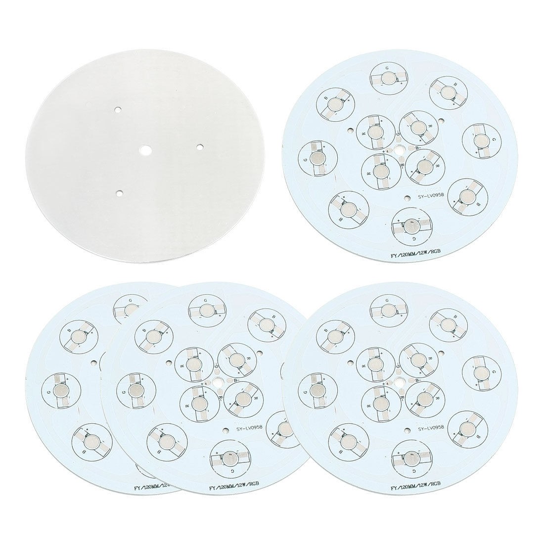 5Pcs 120mm Circle Aluminum PCB Circuit Board for 12 x 1W 3W 5W RGB LED