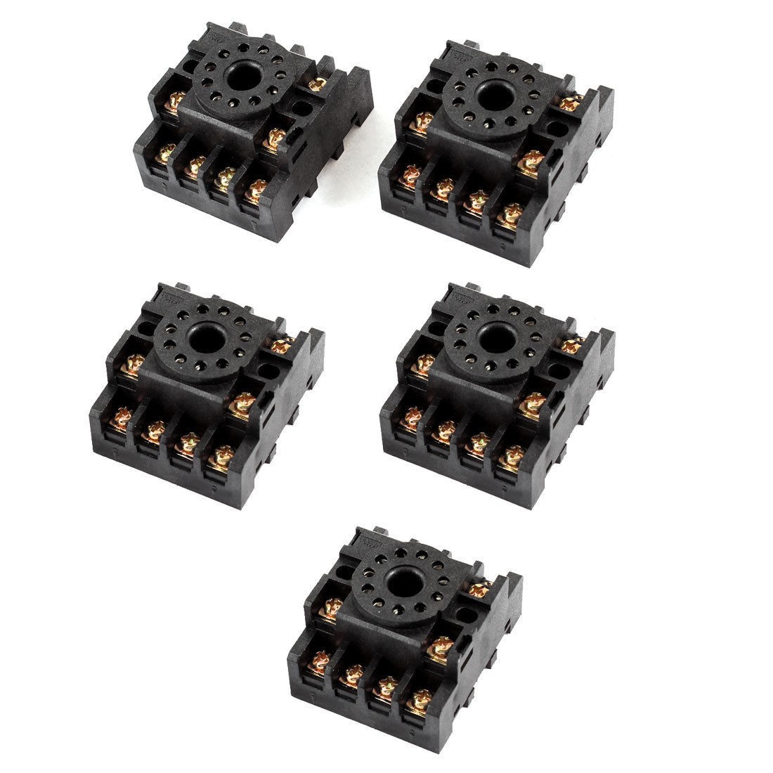 5 Pcs PF113A 11P Screw Terminal Relay Socket Base DIN Rail for MK3P