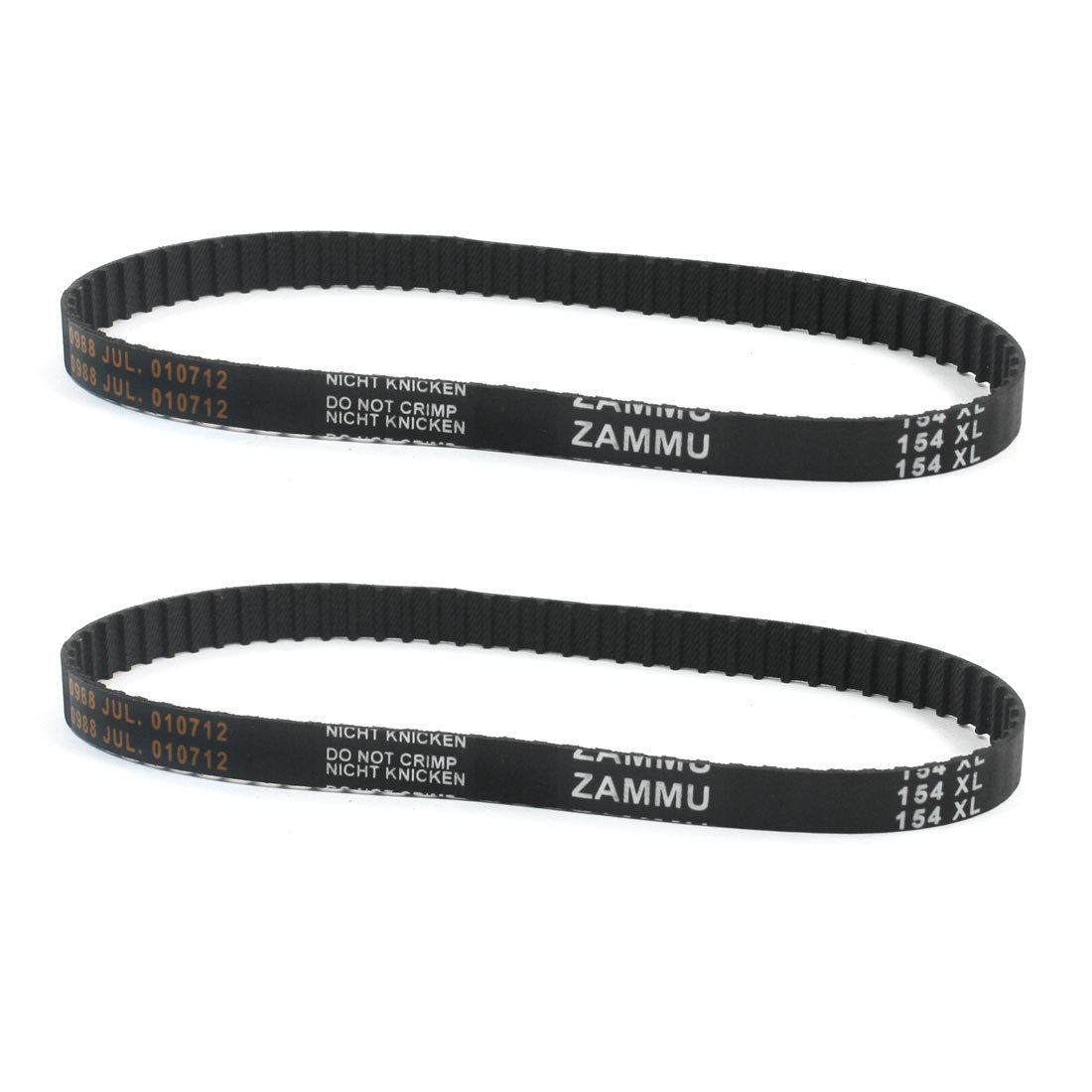 2Pcs 154XL 15.4" Girth 77-Tooth Single Side Black Rubber Timing Belt Replacement