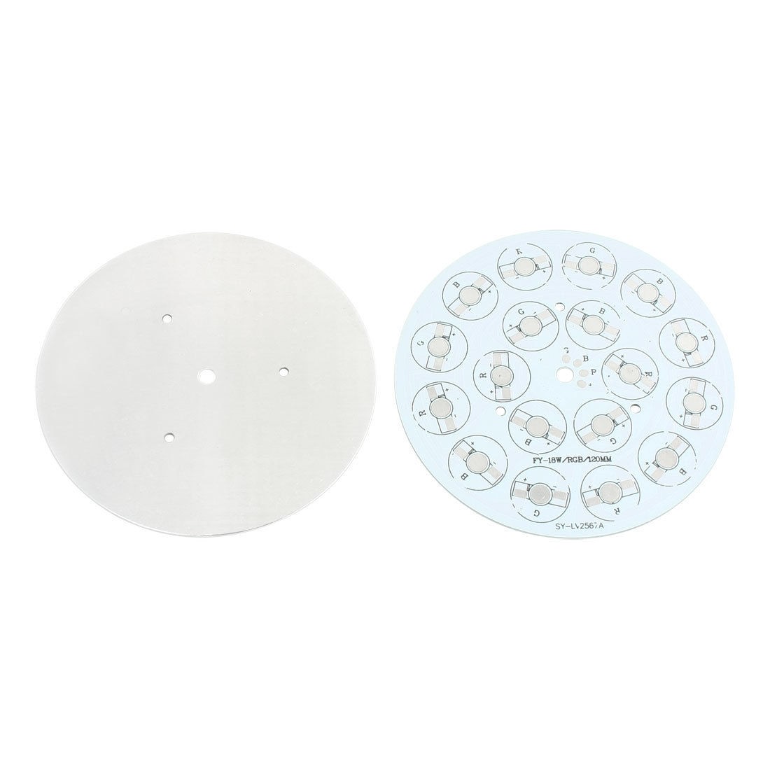 2Pcs 120mm Circle Aluminum PCB Circuit Board for 18 x 1W 3W 5W RGB LED Light