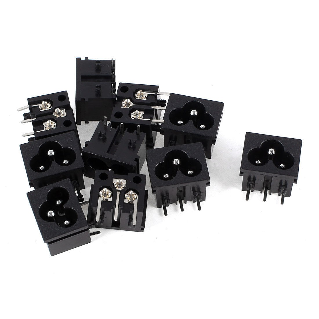 10 Pcs Black Plastic IEC320 Inlet C6 Power Adapter AC 250V/125V 2.5A/7A
