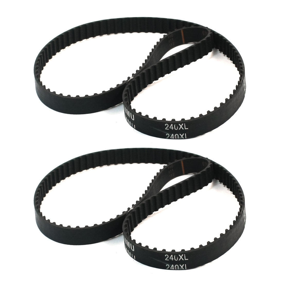 240XL 120 Teeth 10mm Width Rubber Cogged Industrial Timing Belt Black 24" 2 Pcs